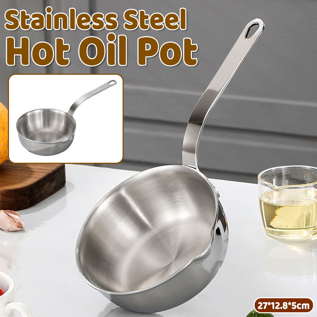 304 Stainless Steel Oil Splatter Proof Home Small Frying Pan for KitchenCooking