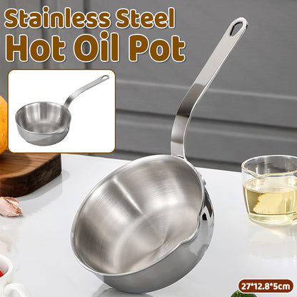 304 Stainless Steel Oil Splatter Proof Home Small Frying Pan for KitchenCooking