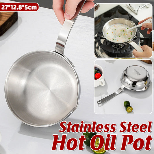 304 Stainless Steel Oil Splatter Proof Home Small Frying Pan for KitchenCooking