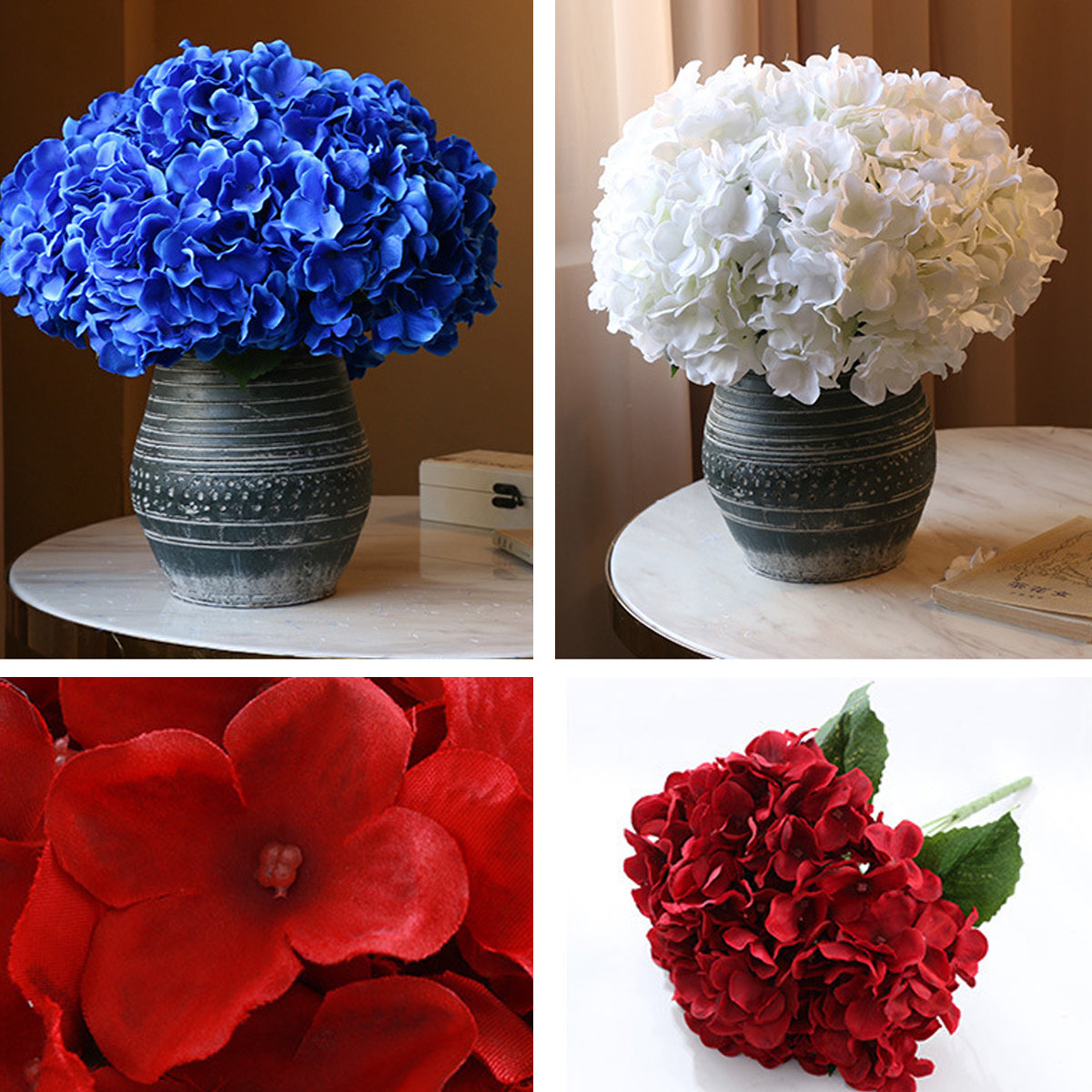 Artificial Hydrangea Bouquet 3pcs Silk Flowers Home Wedding Decor