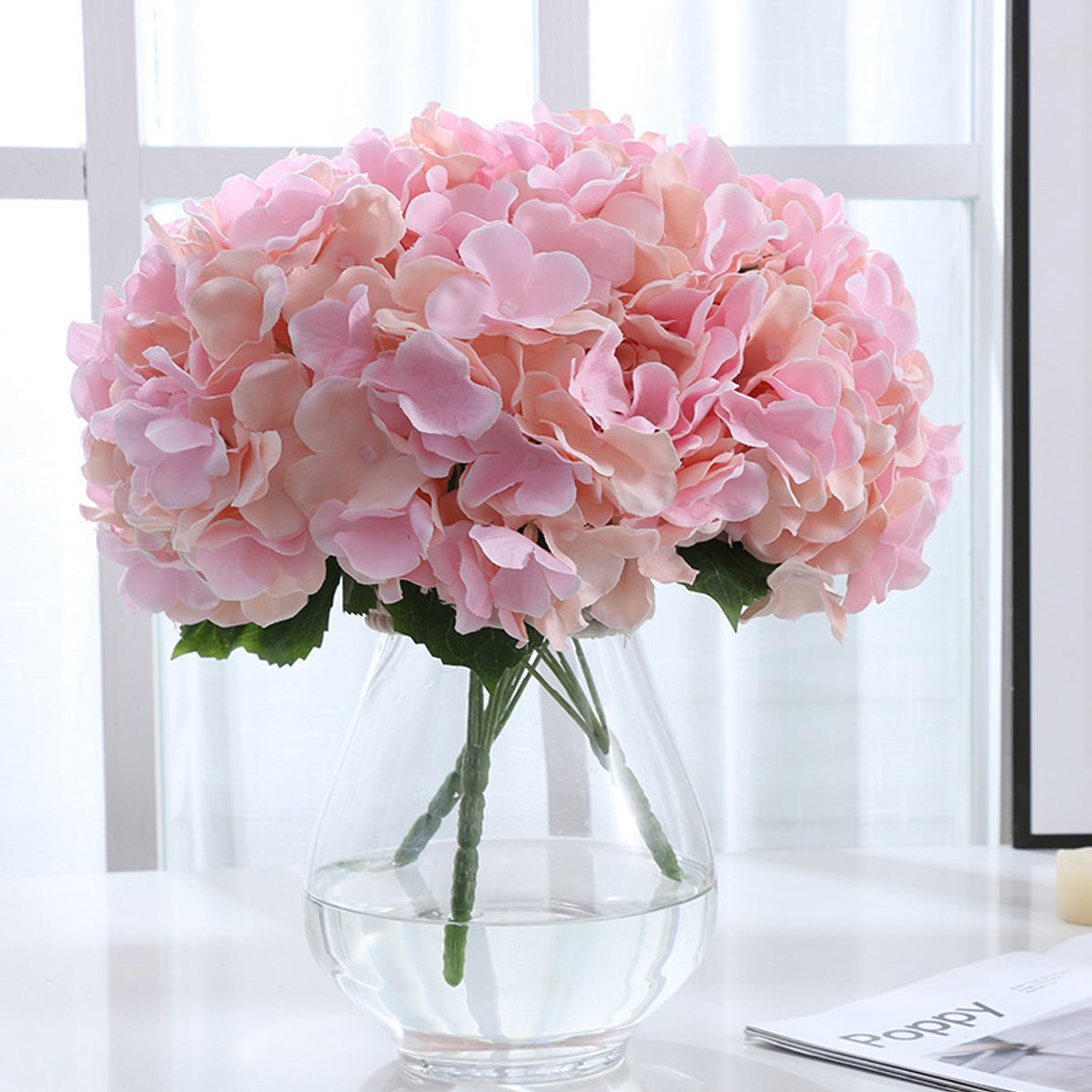 Artificial Hydrangea Bouquet 3pcs Silk Flowers Home Wedding Decor
