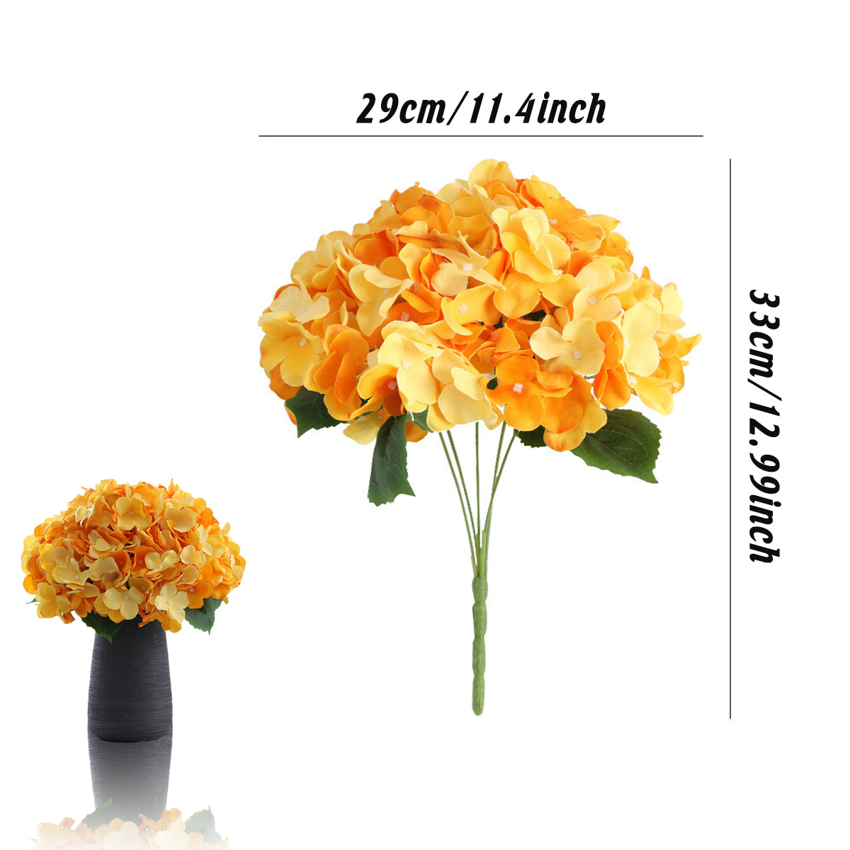 Artificial Hydrangea Bouquet 3pcs Silk Flowers Home Wedding Decor