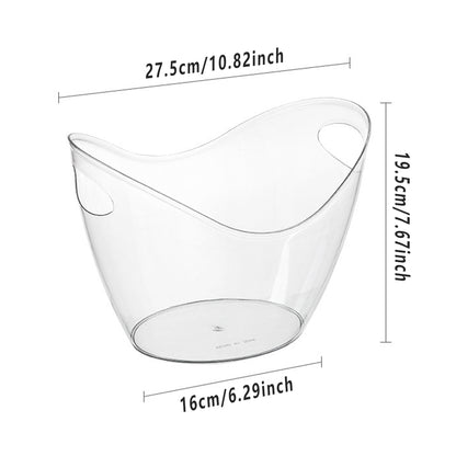 2PCS Transparent 3.5L Ice Bucket Large Capacity Wine Beer Cooler Picnic Basket