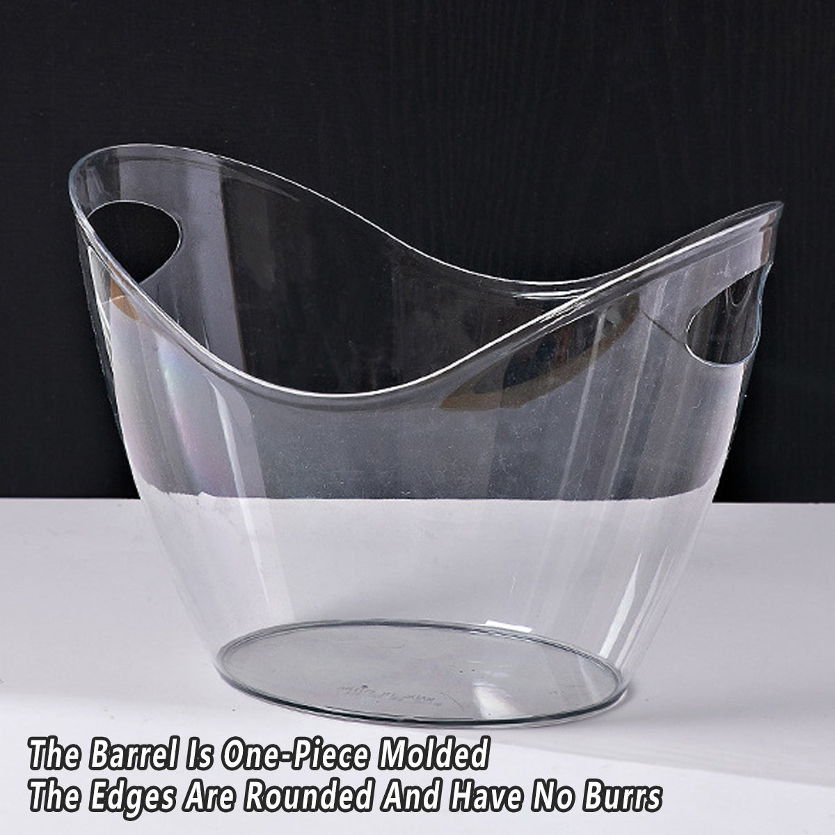 2PCS Transparent 3.5L Ice Bucket Large Capacity Wine Beer Cooler Picnic Basket