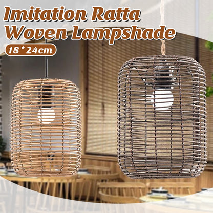 Vintage Rattan Woven Pendant Lampshade Boho Ceiling Light