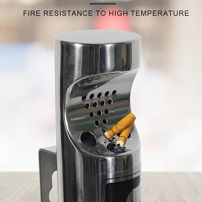 Vertical Ash Column Smoke Extinguishing Trash Can Outdoor Garbage Bin Fire Safe