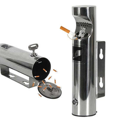 Vertical Ash Column Smoke Extinguishing Trash Can Outdoor Garbage Bin Fire Safe