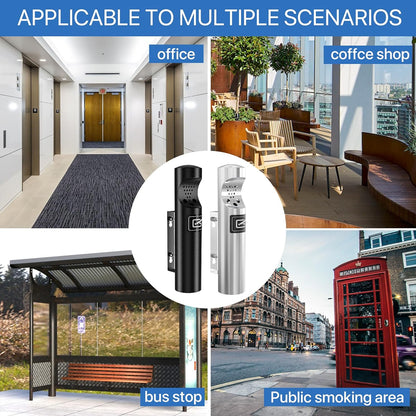 Vertical Ash Column Smoke Extinguishing Trash Can Outdoor Garbage Bin Fire Safe