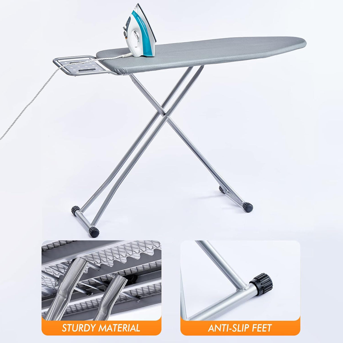 Foldable Ironing Board Portable Laundry Iron Table for Home and Hotel
