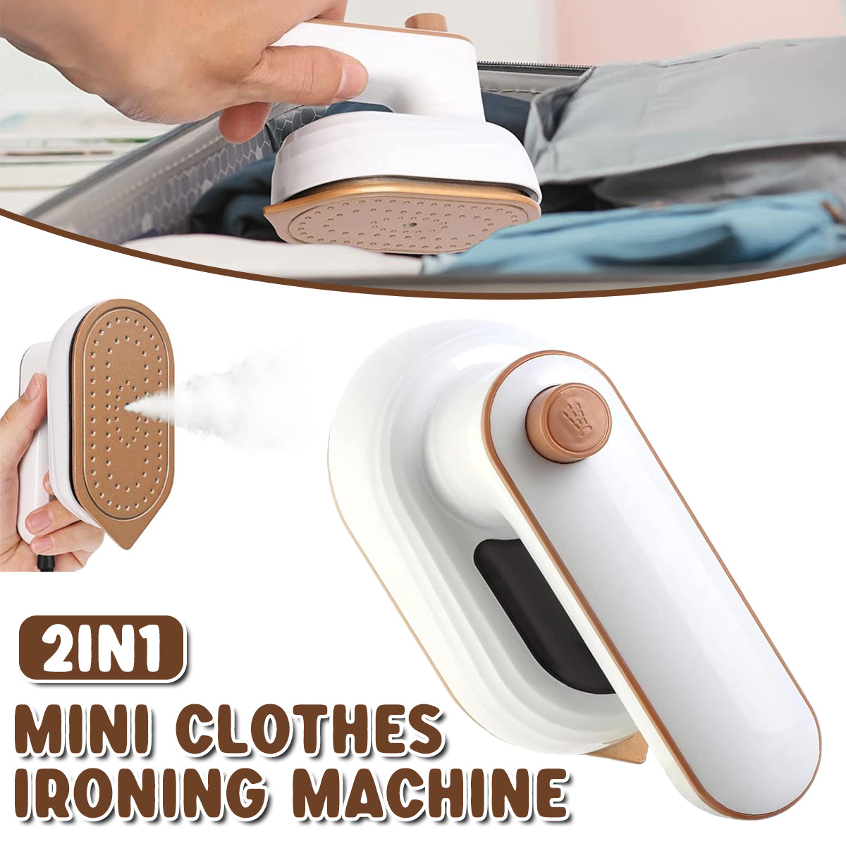 Mini Electric Iron Handheld Rotary Folding Clothes Steamer Home Ironing Machine