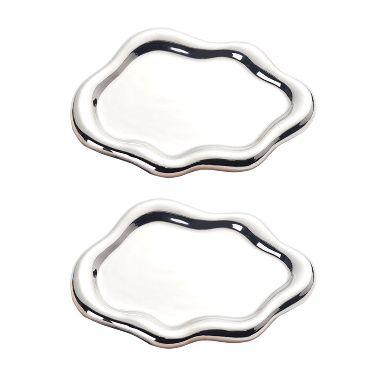2PCS  Luxury Ceramic Jewelry Display Tray Organizer Plate Storage Large Decor AU
