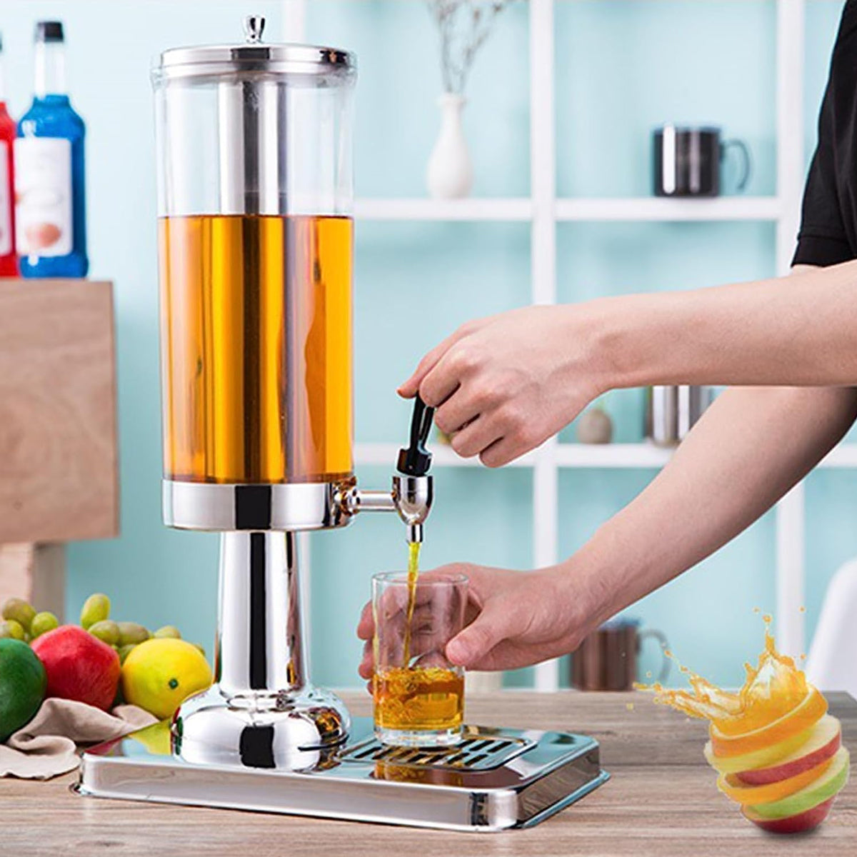 3L Multi Head Juice Dispenser Stainless Steel Cold Hot Beverage Server Machine
