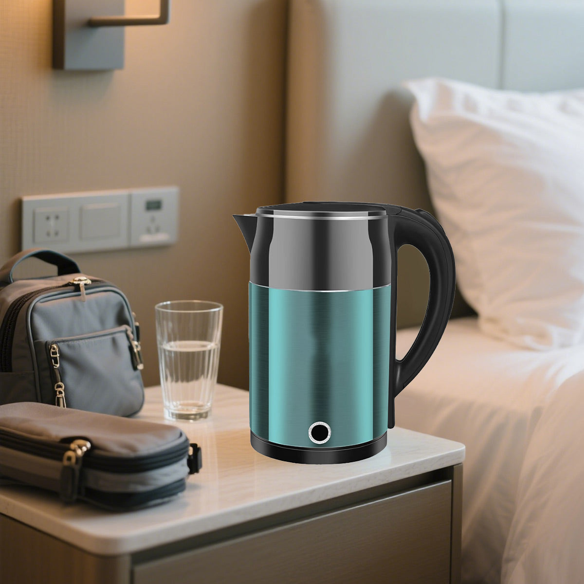Home Smart Stainless Steel Electric Kettle 2L Double Layer Anti Scald Safe AU