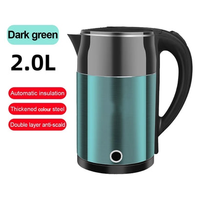Home Smart Stainless Steel Electric Kettle 2L Double Layer Anti Scald Safe AU