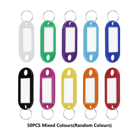 50 Pcs Colorful Boxed Key Tags Luggage ID Marker Label Set