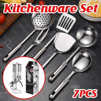 Stainless Steel Thickened 7PC Kitchen Utensils Set Heat Resistant Cooking Tools
