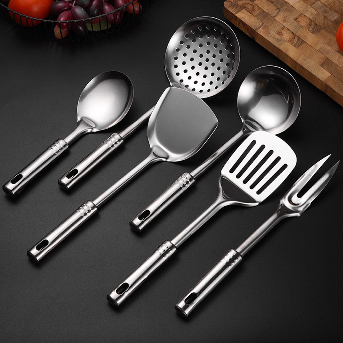 Stainless Steel Thickened 7PC Kitchen Utensils Set Heat Resistant Cooking Tools