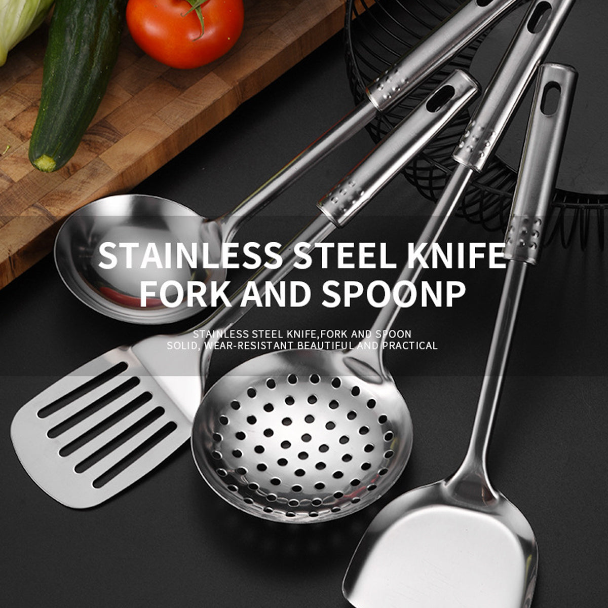 Stainless Steel Thickened 7PC Kitchen Utensils Set Heat Resistant Cooking Tools