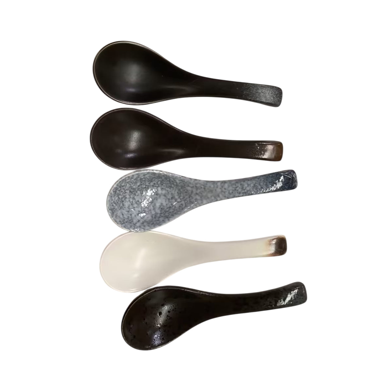 Ceramic Soup Spoons for Kitchen Cooking and Serving Set of 5
