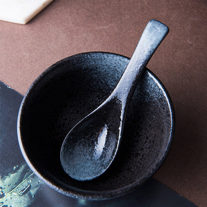 Ceramic Soup Spoons for Kitchen Cooking and Serving Set of 5