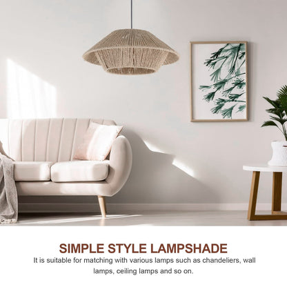 Hand Woven Paper Rope Lampshade Vintage Pendant Cover