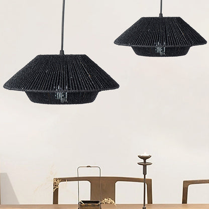 Hand Woven Paper Rope Lampshade Vintage Pendant Cover