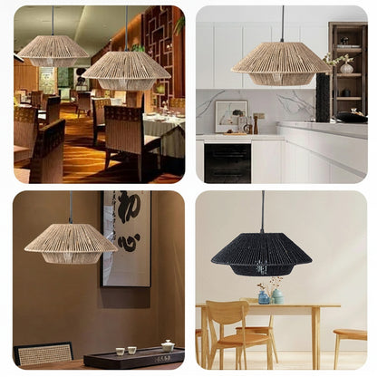 Hand Woven Paper Rope Lampshade Vintage Pendant Cover