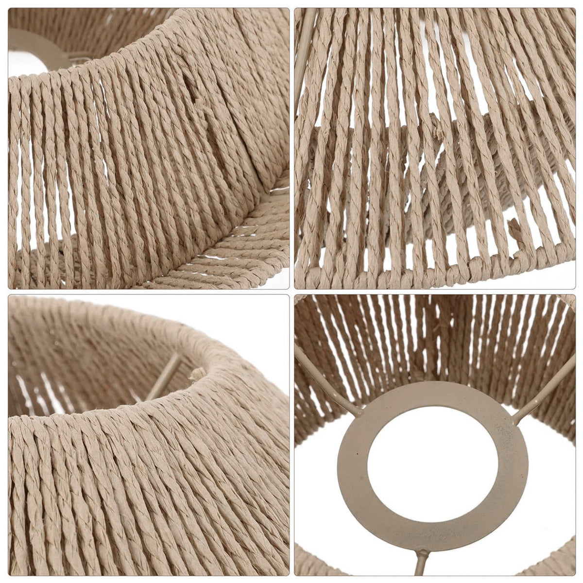 Hand Woven Paper Rope Lampshade Vintage Pendant Cover