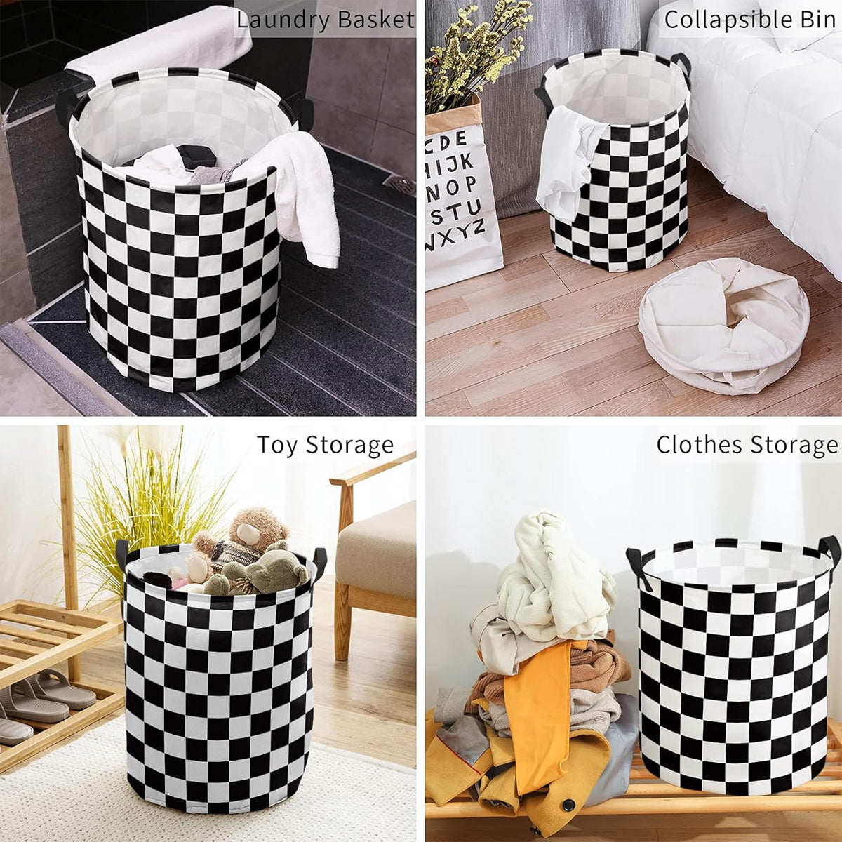 Foldable Waterproof Laundry Basket with Reinforced Handles