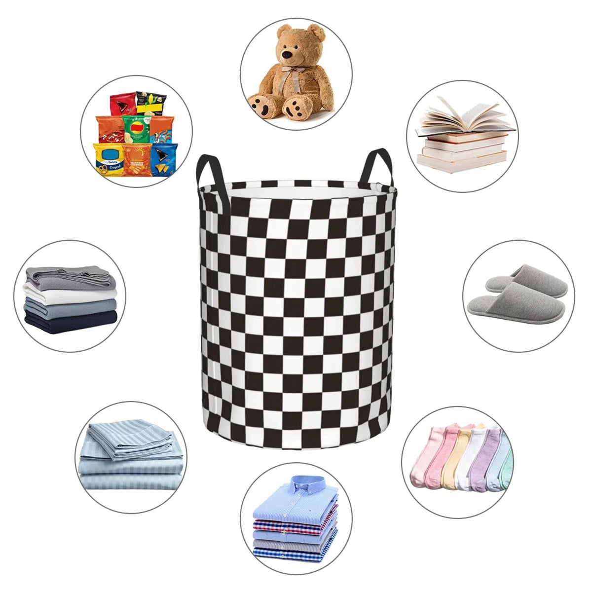 Foldable Waterproof Laundry Basket with Reinforced Handles