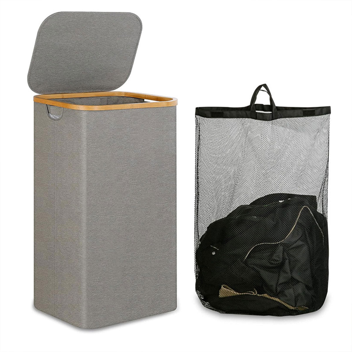 Laundry Basket Large with Lid and Removable Washable Inner Bag