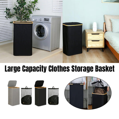 Laundry Basket Large with Lid and Removable Washable Inner Bag