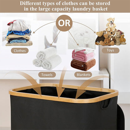 Laundry Basket Large with Lid and Removable Washable Inner Bag