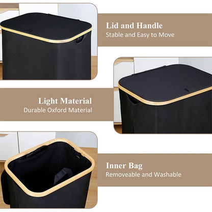 Laundry Basket Large with Lid and Removable Washable Inner Bag