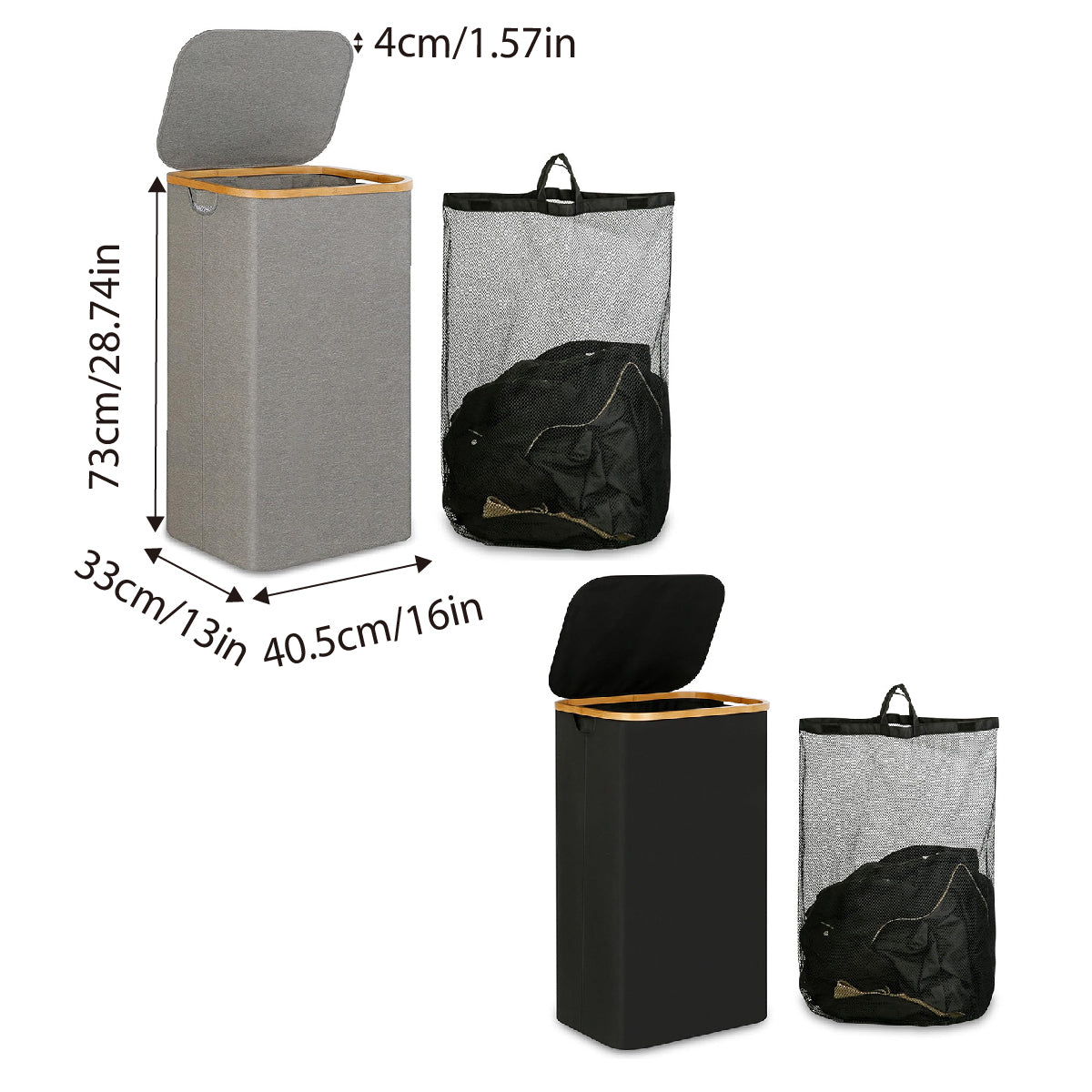 Laundry Basket Large with Lid and Removable Washable Inner Bag