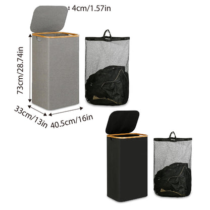 Laundry Basket Large with Lid and Removable Washable Inner Bag