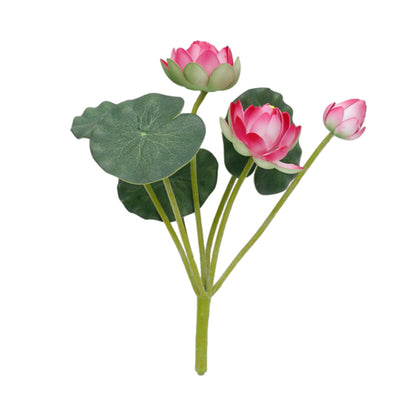 2PCS Simulation Lotus Flower  Water Lily Decoration EVA Small Artificial Plant