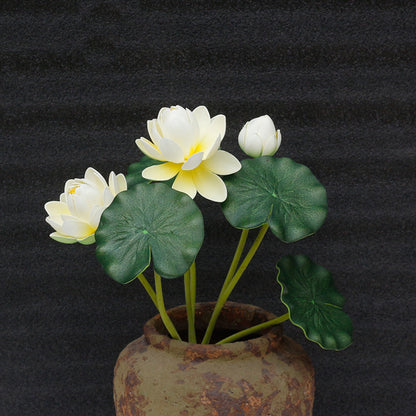 2PCS Simulation Lotus Flower  Water Lily Decoration EVA Small Artificial Plant