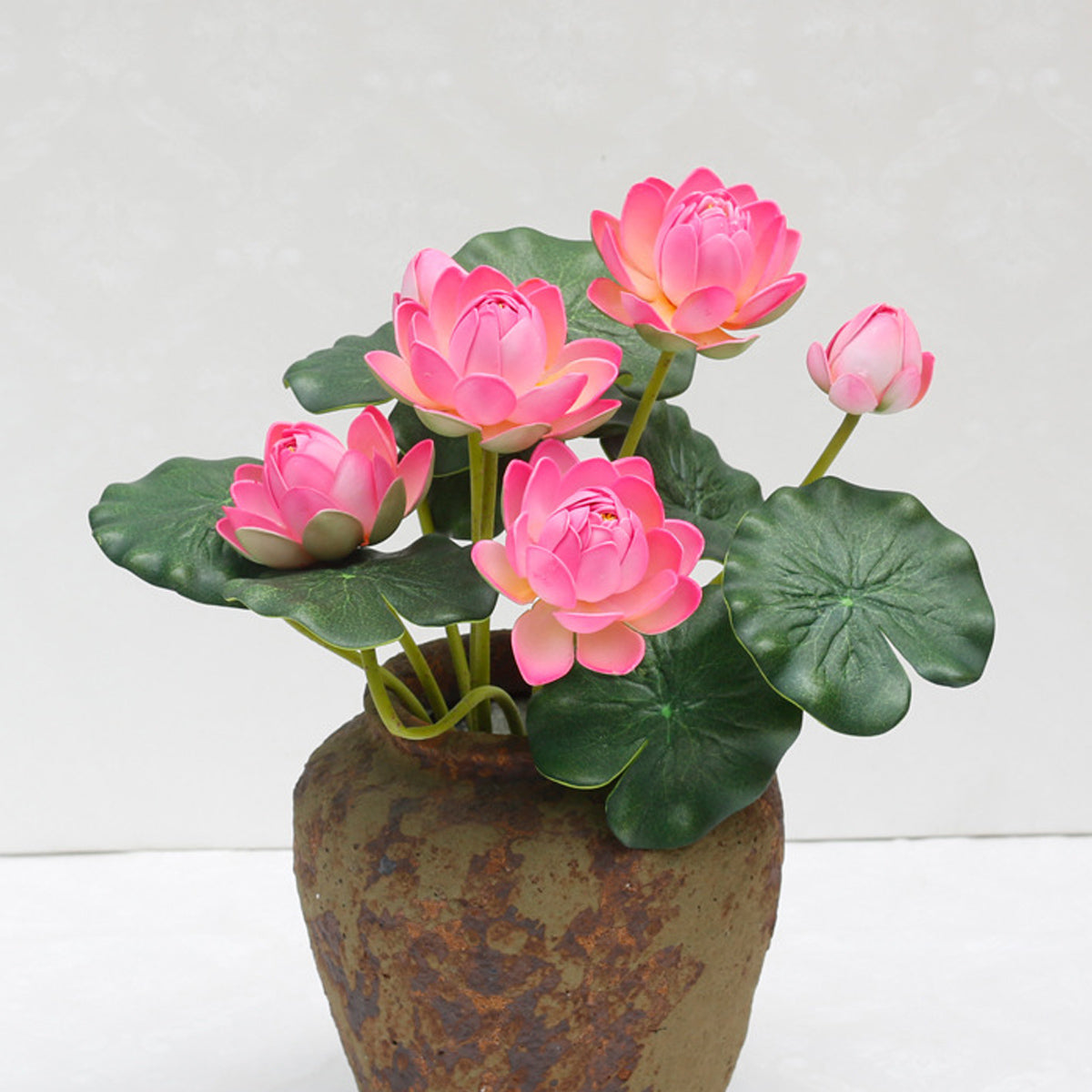 2PCS Simulation Lotus Flower  Water Lily Decoration EVA Small Artificial Plant