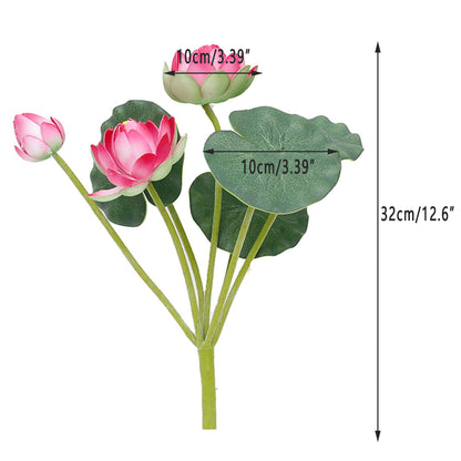 2PCS Simulation Lotus Flower  Water Lily Decoration EVA Small Artificial Plant