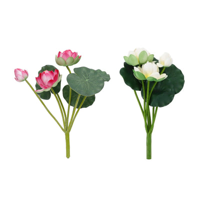 2PCS Simulation Lotus Flower  Water Lily Decoration EVA Small Artificial Plant