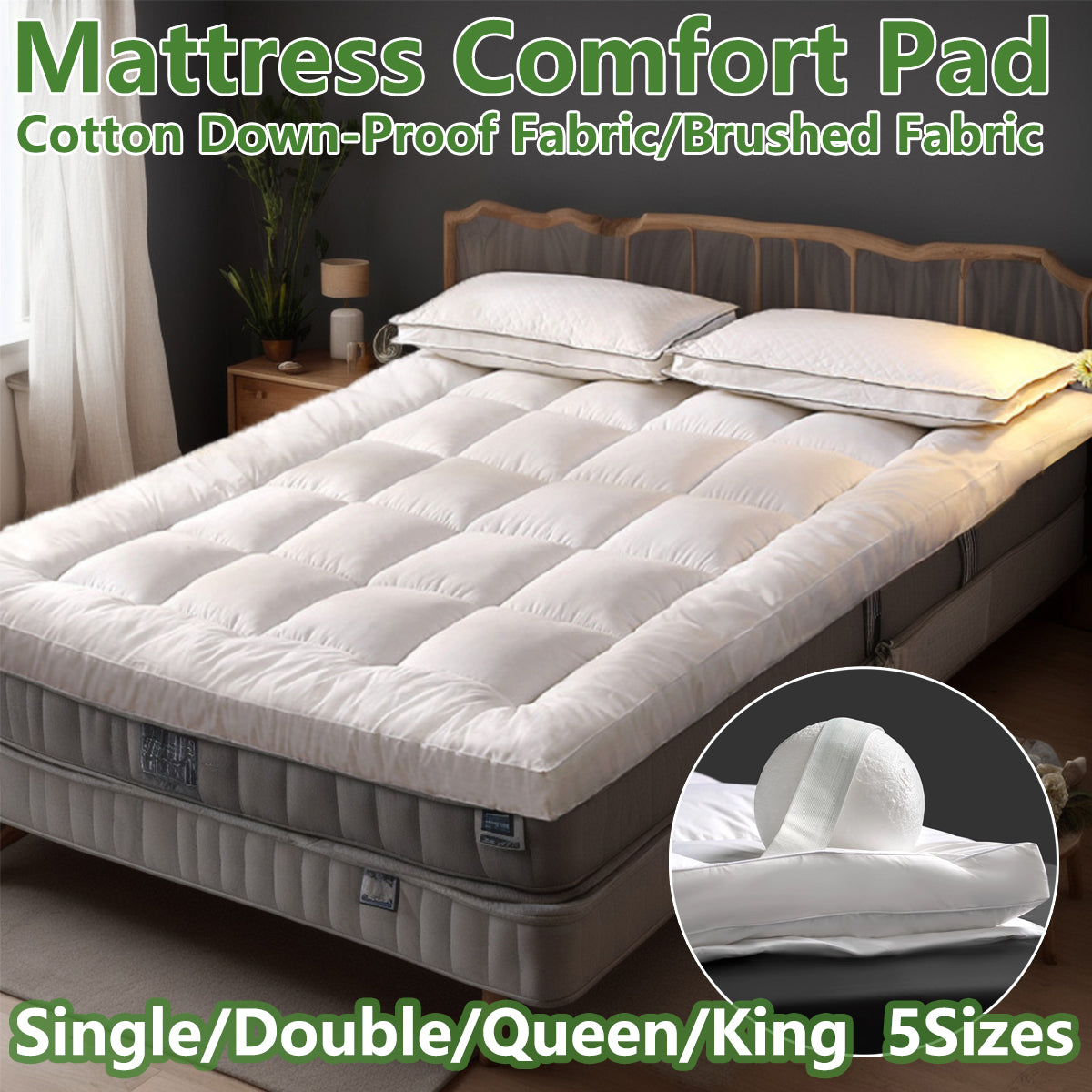 Hotel Mattress Comfort Pad 7cm Quilted Cotton Topper
