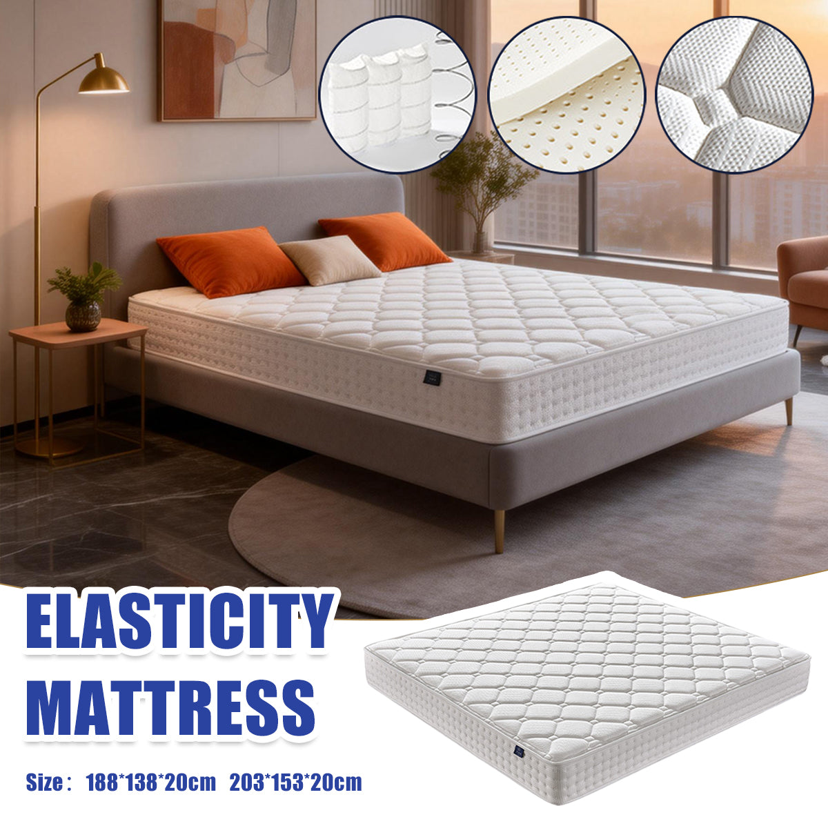 Compressed Hotel Mattress in Double or Queen Size – Product View 2