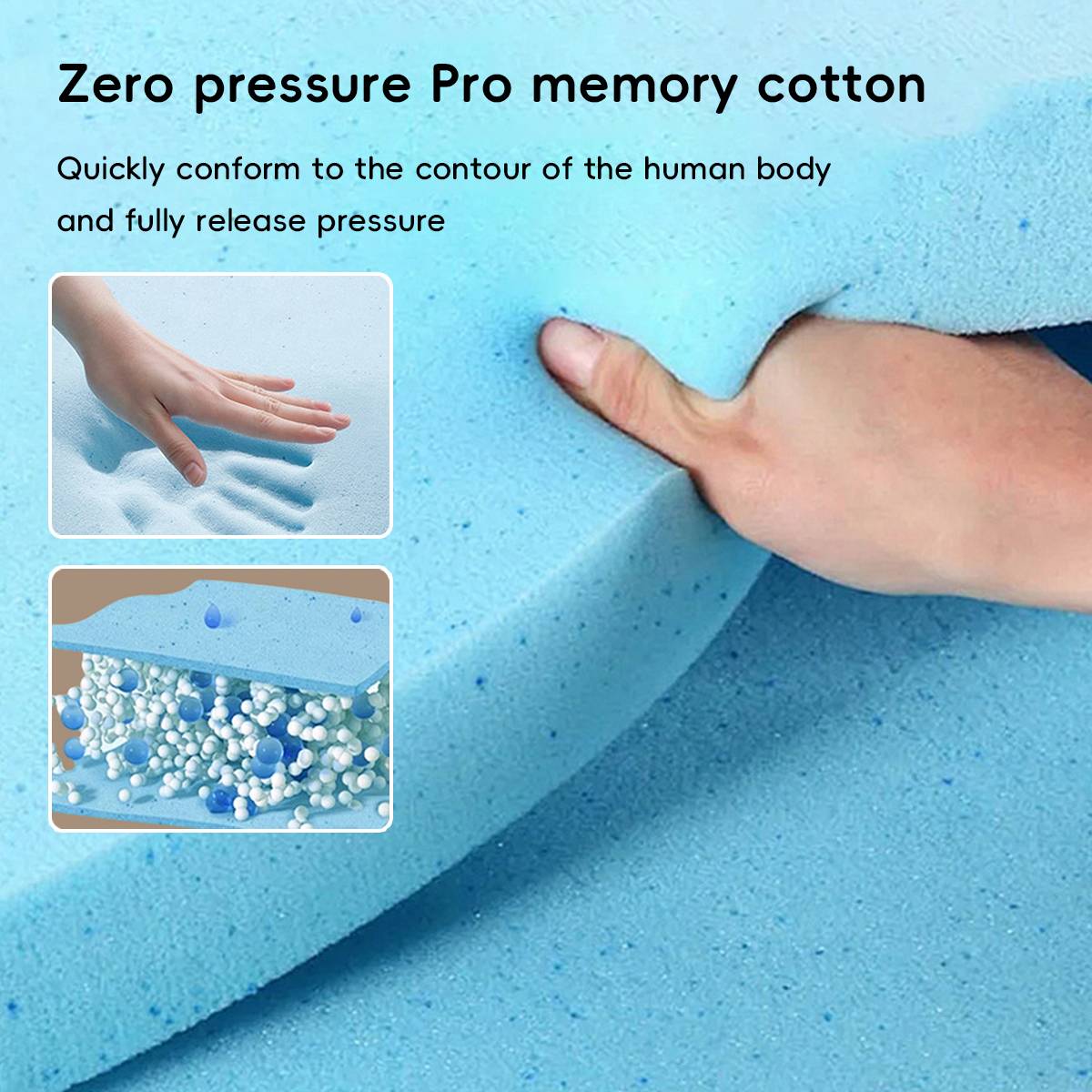 Memory Foam Mattress Topper with Pressure Relief Support