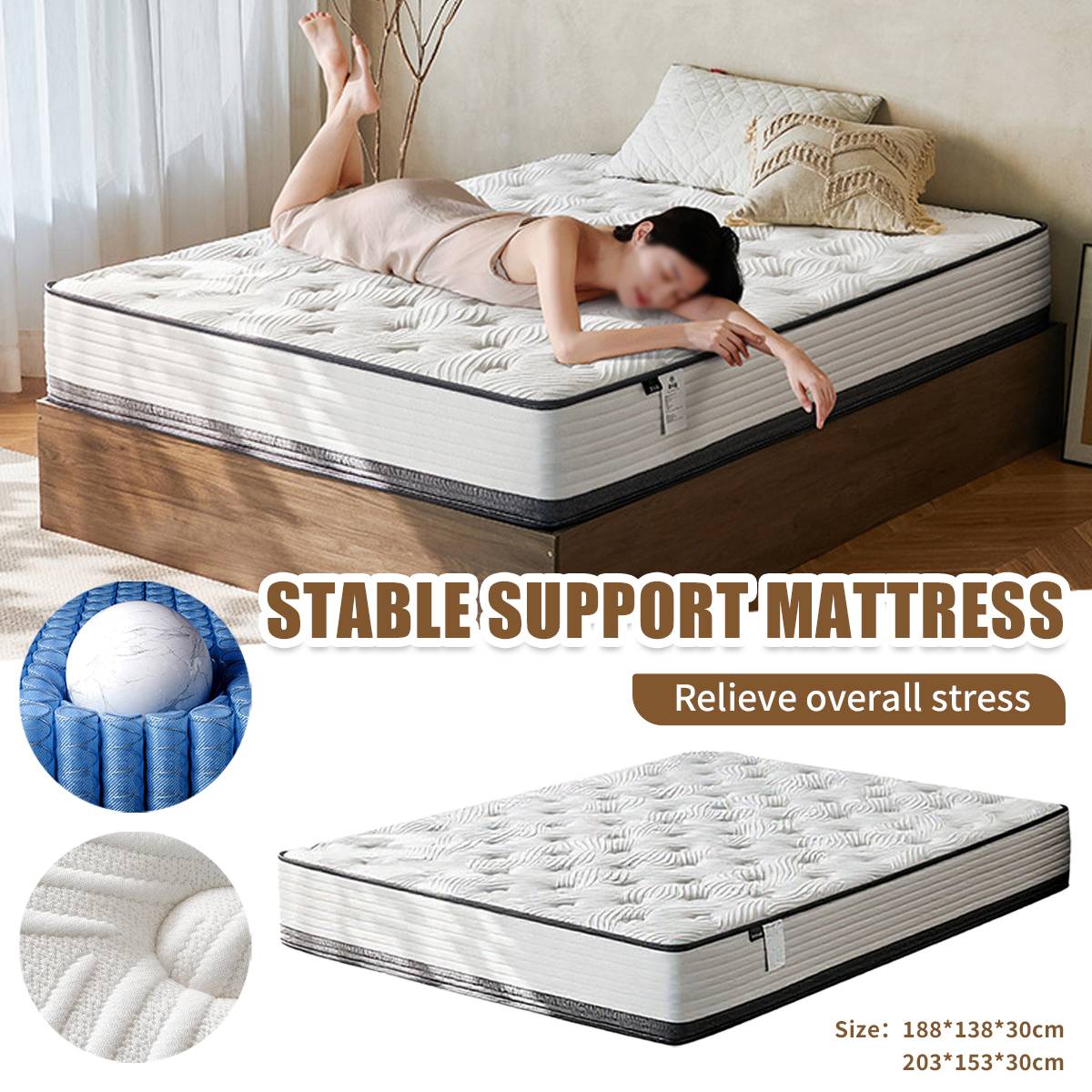 Memory Foam Mattress Topper with Pressure Relief Support