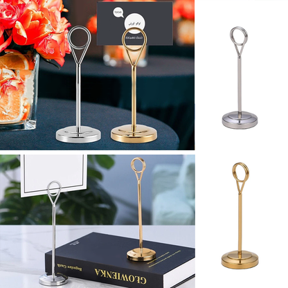 4PCS Stainless Steel Table Card Holders Wedding Restaurant Menu Stand Display