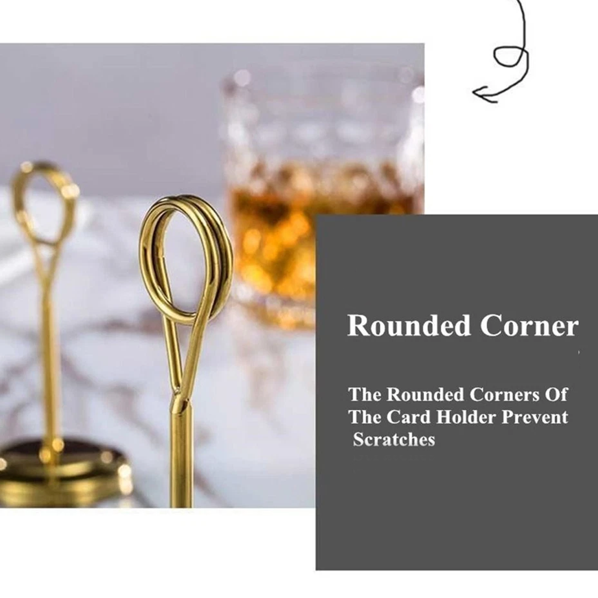 4PCS Stainless Steel Table Card Holders Wedding Restaurant Menu Stand Display