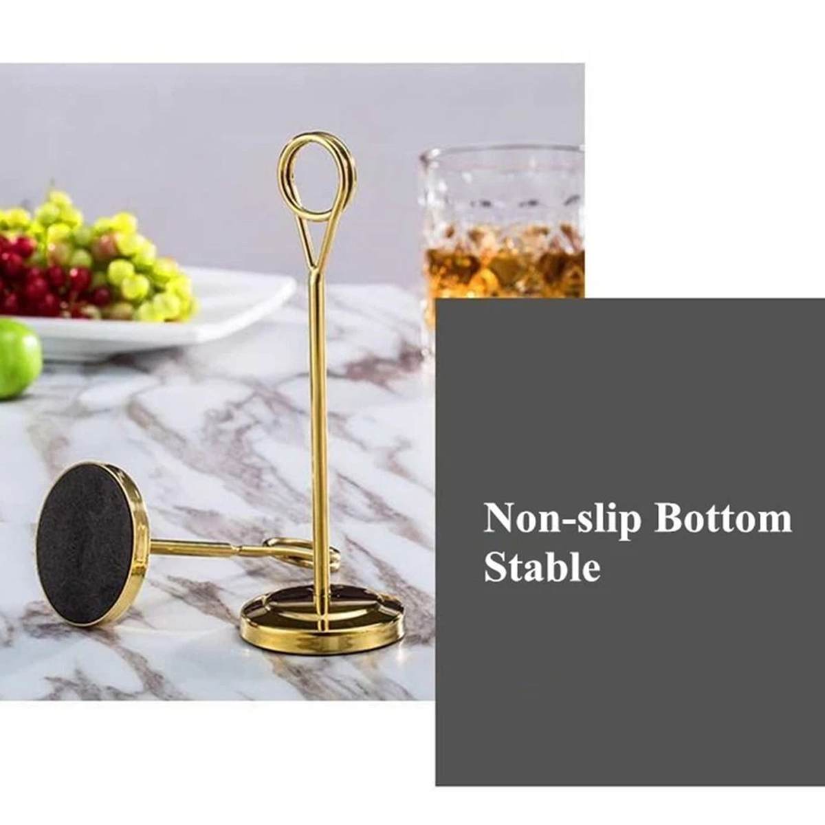 4PCS Stainless Steel Table Card Holders Wedding Restaurant Menu Stand Display