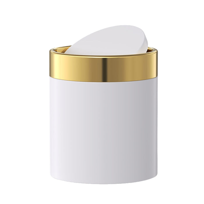 Round Desktop Rubbish Bin with Swing Lid
