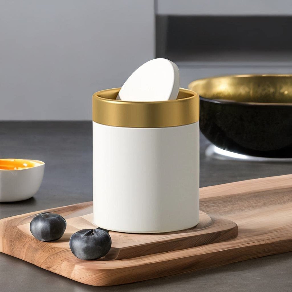 Mini Round Desktop Trash Bin Multifunctional Household Storage Organizer Bin